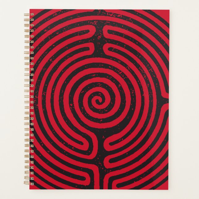 Agenda Círculo Negro Labirinto (Vermelho) Bela Arte (Frente)