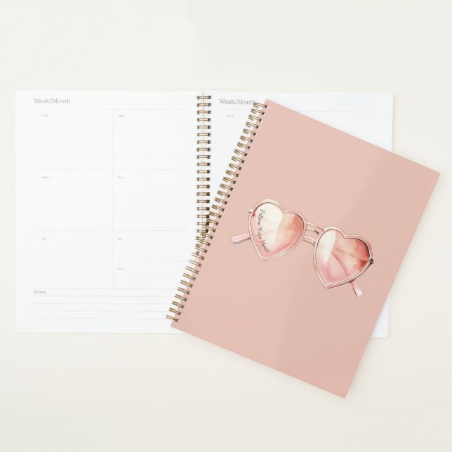 Agenda Citação de Óculos de Coração Rosa (Exibição)