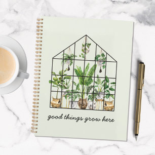 Agenda Citação de Planta de Casa Tropical Aquarela