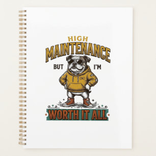Agenda Citação Engraçada de Bulldog Camiseta Desenho Grav
