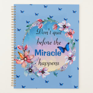 Agenda Citação inspiradora da natureza azul floral da b
