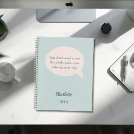 Agenda Citação inspiradora de objetivo em rosa suave verd