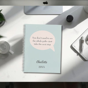 Agenda Citação inspiradora de objetivo em rosa suave verd