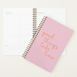 Agenda Citação Inspirativa em Rosa e Laranja