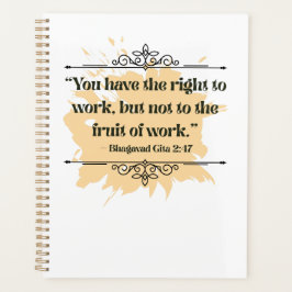 Agenda Citação Minimalista Laranja Bhagavad Gita