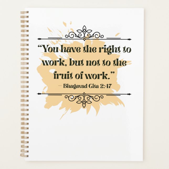 Agenda Citação Minimalista Laranja Bhagavad Gita (Frente)