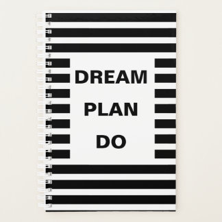 Agenda Citação Motivacional Listras Pretas Sonhe Planeje