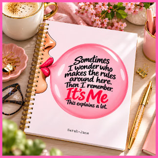 Agenda Citação Personalizada de Goma de Bolha Rosa Engraç