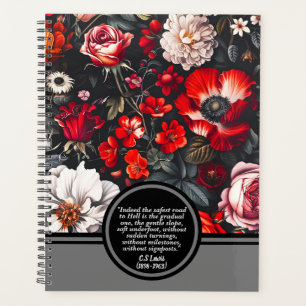 Agenda Citação Religiosa Com Red Floral William Morris Ar