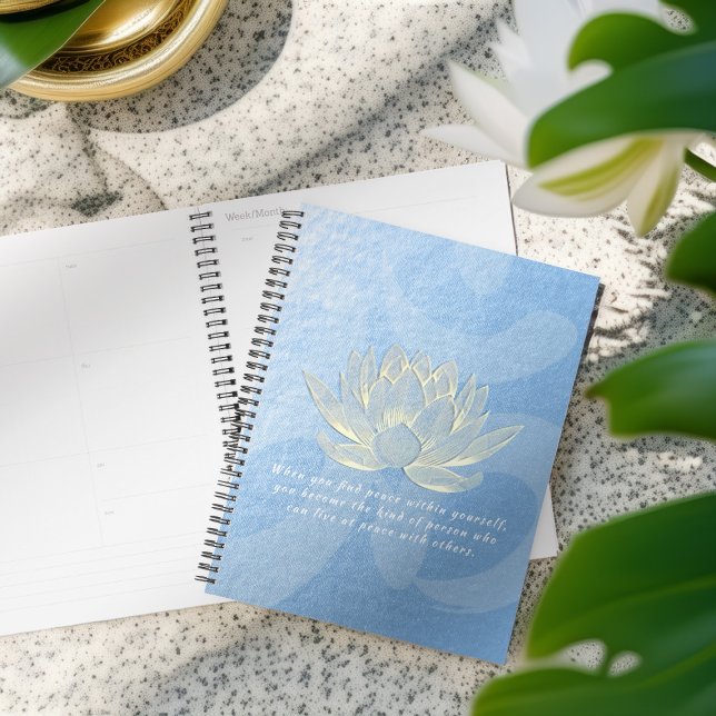 Agenda Citações do Instrutor de Meditação do Lotus Dourad (Criador carregado)