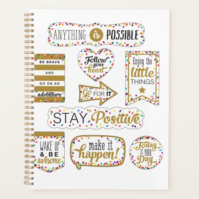 Agenda Citações Inspiracionais Coloridas (Frente)