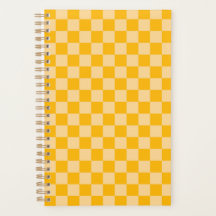 Citrus cream checkered board pattern