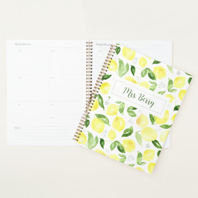 Agenda Citrus Lemon Planner Amarelo (Exibição)
