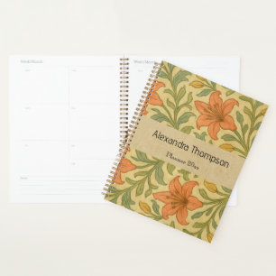 Agenda Classe personalizado estilo William Morris florais