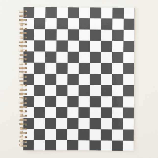 Agenda Classic dark grey checkerboard (Frente)