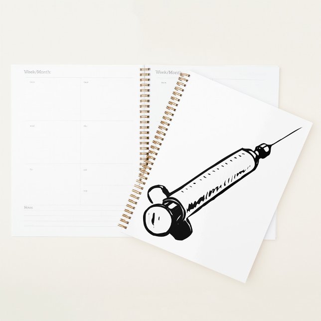 Agenda Classic Syringe Sketch Medical Equipment (Criador carregado)