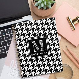 Agenda Clássico, preto e branco, com monograma
