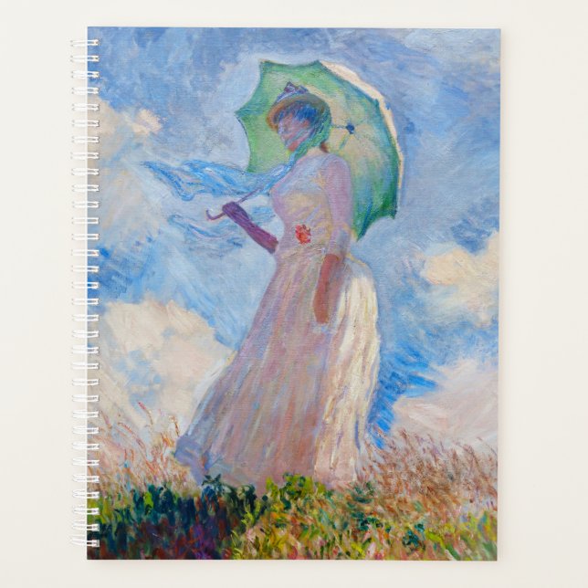 Agenda Claude Monet - Mulher com Parasol virada para a es (Frente)