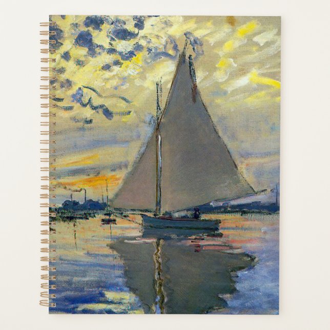 Agenda Claude Monet - Navio de vela no Le Petit-Gennevill (Frente)