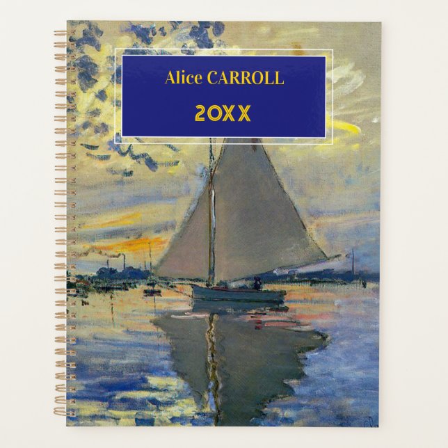 Agenda Claude Monet - Navio de vela no Le Petit-Gennevill (Frente)