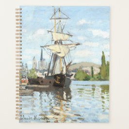 Agenda Claude Monet. Navios a voar no Sena em Rouen