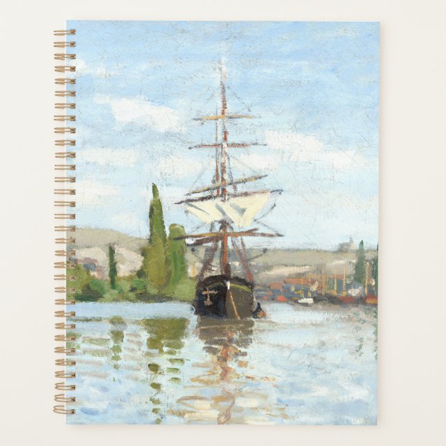Agenda Claude Monet. Navios a voar no Sena em Rouen (Frente)
