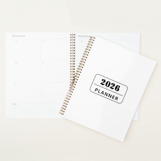 Agenda Clean Design Custom Text Modern Organizer Planner (Exibição)