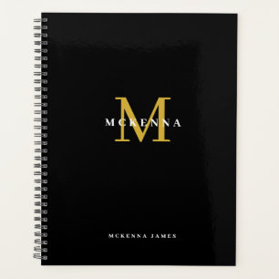 Agenda Cliente Dourado do Monograma de Negócios Obrigado