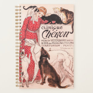 Agenda Clinique Cheron Vintage Dog Cat Steinlen Poster