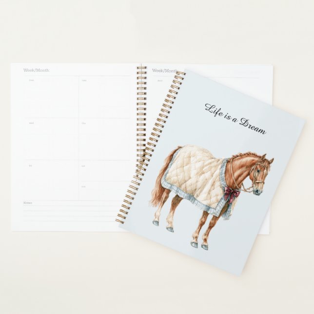 Agenda Cobertor Azul Branco de Cavalo (Exibição)