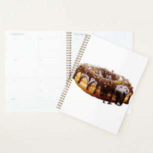 Agenda Cobertura grossa e brilhante de donut decadente da