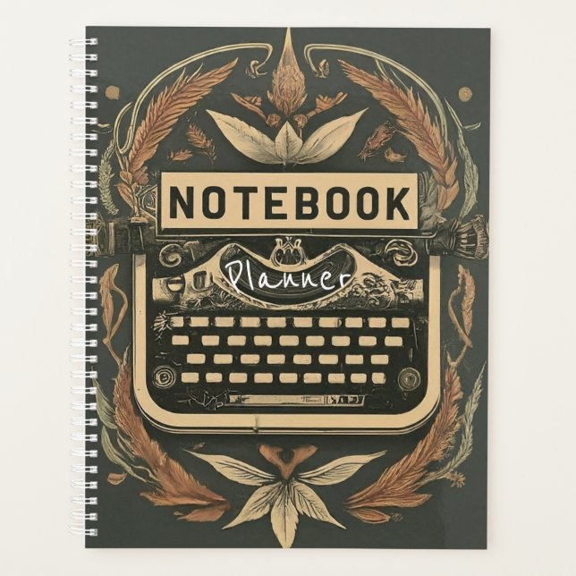 Agenda Cobrir de máquinas de escrever Vintage (Frente)