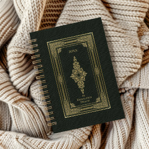 Agenda Cobrir Elegante do Livro Verde da Vintage