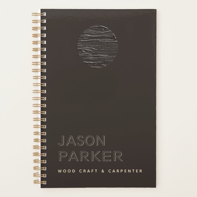 Agenda Código Qr de carpinteiro profissional moderno mini (Frente)