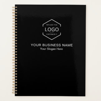 Agenda Código QR de Logotipo Minimalista Negócios Preto B