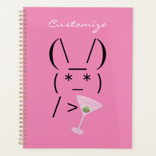 Agenda Coelho Ascii Bonito segurando martini Thunder_Cove