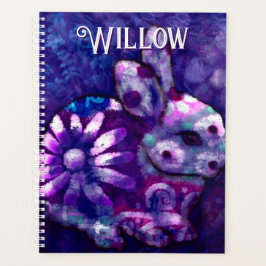 Agenda Coelho Floral Whimsical Personalizado