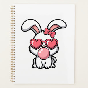Agenda Coelho Kawaii Divertido com Bolha de Chiclete