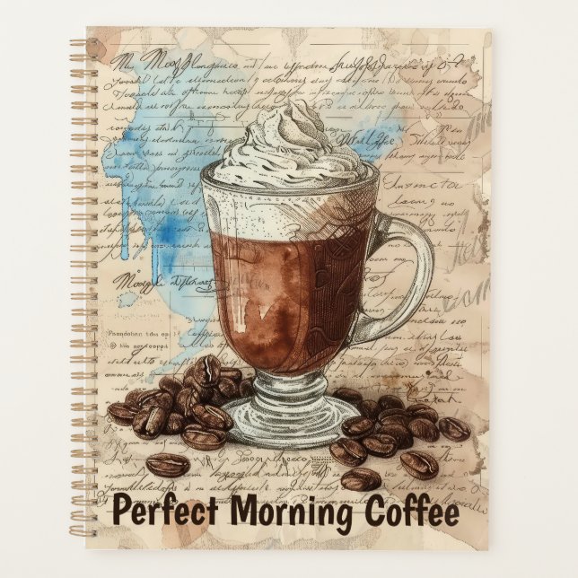 Agenda Coffee Ephemera Watercolor Collage (Frente)