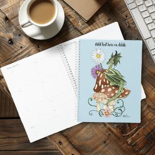 Agenda Cogumelos de Flores de Dragão da Fantasia Verde Ca