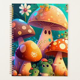 Agenda Cogumelos e flores insetos verdes