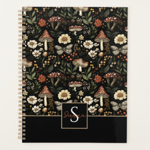 Agenda Cogumelos e flores personalizados - Cottagecore