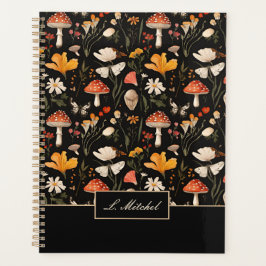 Agenda Cogumelos e flores personalizados - Cottagecore