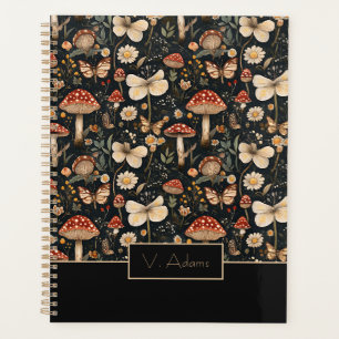 Agenda Cogumelos e flores personalizados - Cottagecore