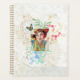 Agenda Colagem de Cowgirl no estilo Art Deco.