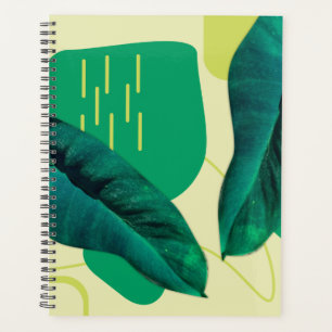 Agenda Colagem de Folhas Realistas Orgânicas Botânica Ver