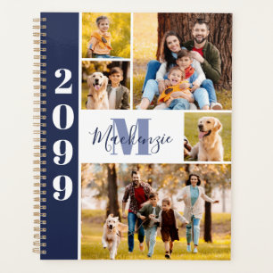 Agenda Colagem de Fotografias Moderna 5 Monograma Nome Ma