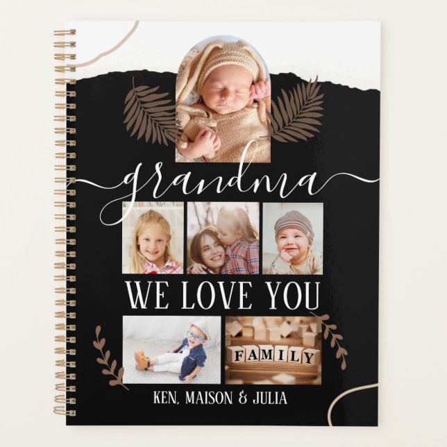 Agenda Colagem de Fotografias Moderna 6 Personalizada Vov (Frente)