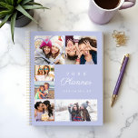 Agenda Colagem de Fotografias Múltiplas Personalizada Mín<br><div class="desc">Imagens múltiplas especiais e memoráveis do planejador universitário. O design apresenta um esquema de colagem de grade de 6 fotos para mostrar suas próprias fotos especiais da irmã. "O planner é exibido na tipografia da na moda. Uma forma cardíaca simples é exibida sobre uma das fotos. O verso apresenta o...</div>