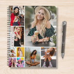 Agenda Colagem de Fotografias Múltiplas Simples Personali<br><div class="desc">Multi Photo Collage Simple Modern Personalized Planner apresenta uma colagem de fotos de nove de suas fotos favoritas e personalizado com seu nome ou texto personalizado na tipografia moderna. Famílias e amigos de presentes personalizados perfeitos para aniversários, Natal, Dia de as mães, Dia de os pais, Avós, irmão, irmã, melhor...</div>